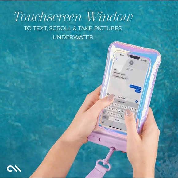 case-mate Iridescent Pink Floating Waterproof Phone Pouch - Picture 2 of 3